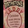 October Birthstone With Pink Bear Case: Rose Zircon