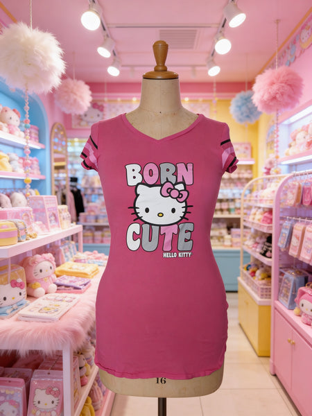 Size Medium Hello Kitty By Sanrio "Born Cute Hello Kitty T-Shirt"