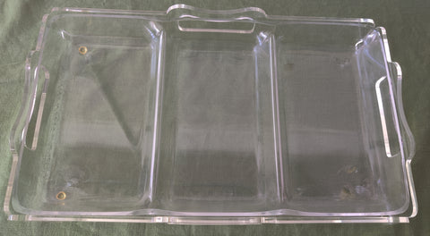 Vintage Grainware Acrylic 2-Piece Clear Serving Tray