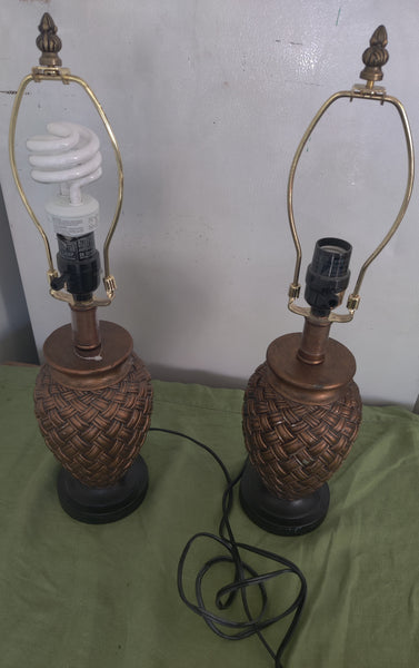Set of 2 Brown Bronze Lamps (READ DETAILS)
