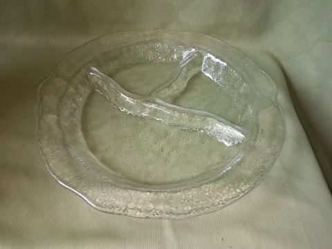 Large 14" Clear Divided Serving Platter