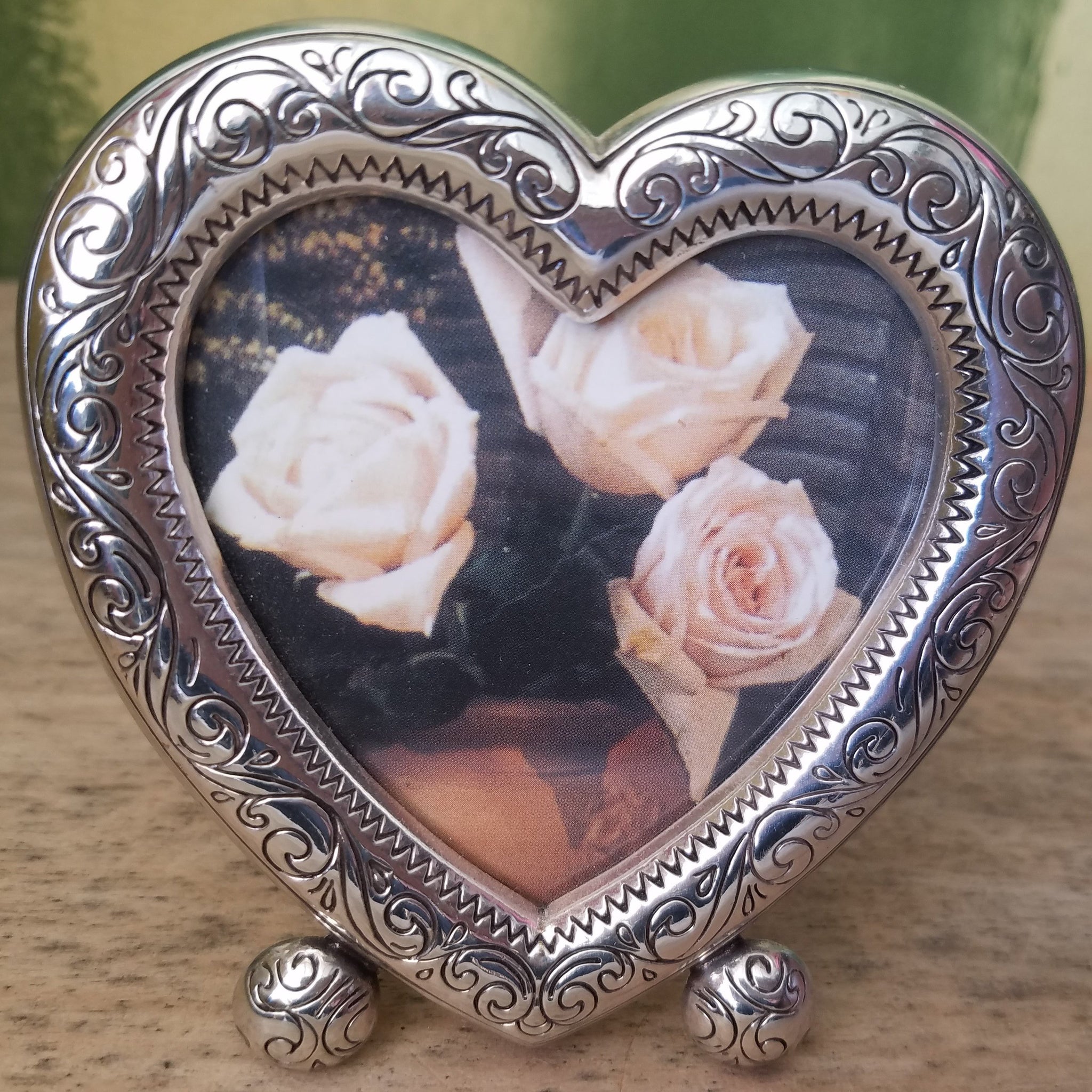 Brighton Silver 2x3 Heart Shape Footed Frame