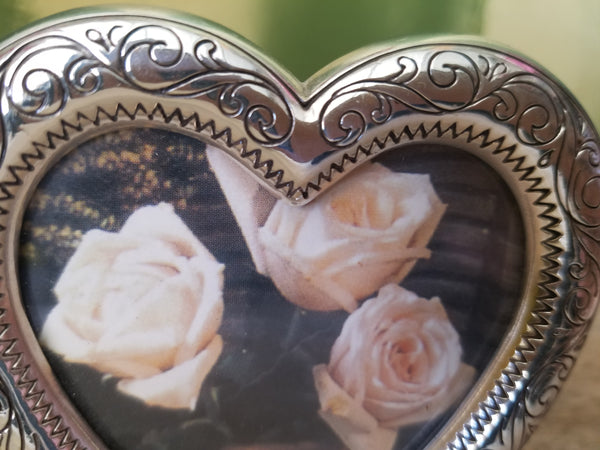 Brighton Silver 2x3 Heart Shape Footed Frame