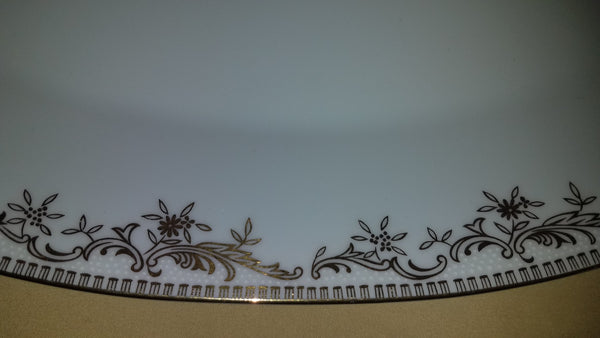Mikasa Richelieu 16" Gold Floral Rim Oval Fine China Platter