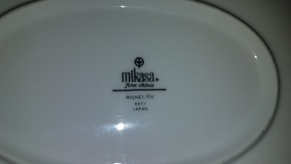 Mikasa Richelieu 16" Gold Floral Rim Oval Fine China Platter