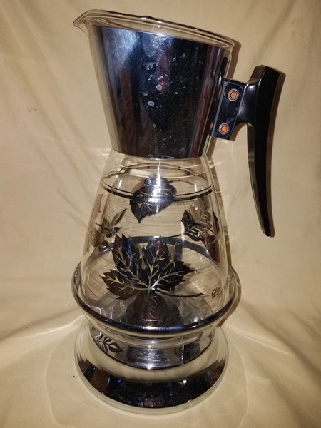 Vintage Serv-Master Creations 12-Cup Decorated Carafe & Warmer
