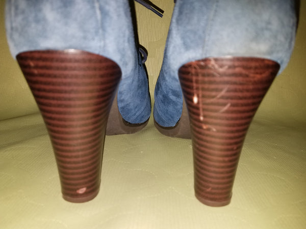 Velvet Blue High Heel Size 10M Boots / Shoes