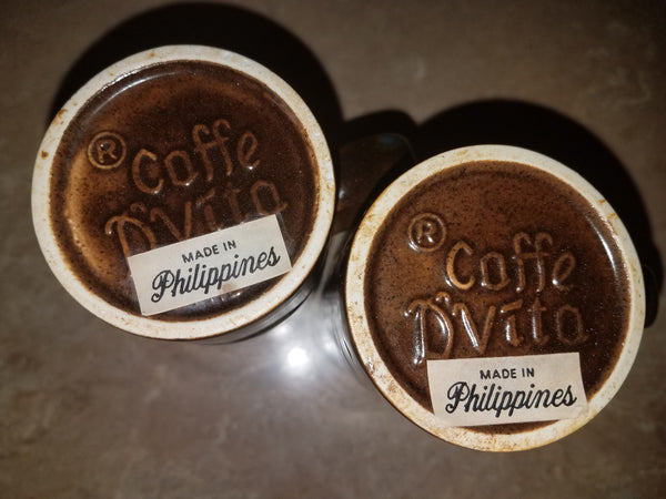 Set of 2 ~ Vintage Caffe D'Vita Brown 6 oz Espresso Cups