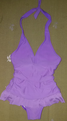 Girls Size 4/5 CHEROKEE Purple One Piece Halter Bathing Suit