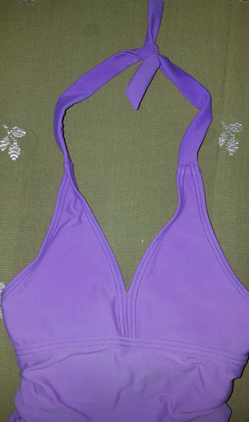 Girls Size 4/5 CHEROKEE Purple One Piece Halter Bathing Suit