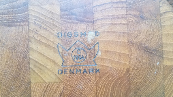 Vintage 1964 Digsmed Denmark Wooden 16.5" x 9" Cutting Board
