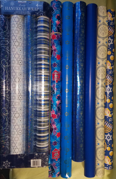 12 Rolls of Hanukkah Wrapping Paper (Mixed 4 Brand New & 6 Vintage)