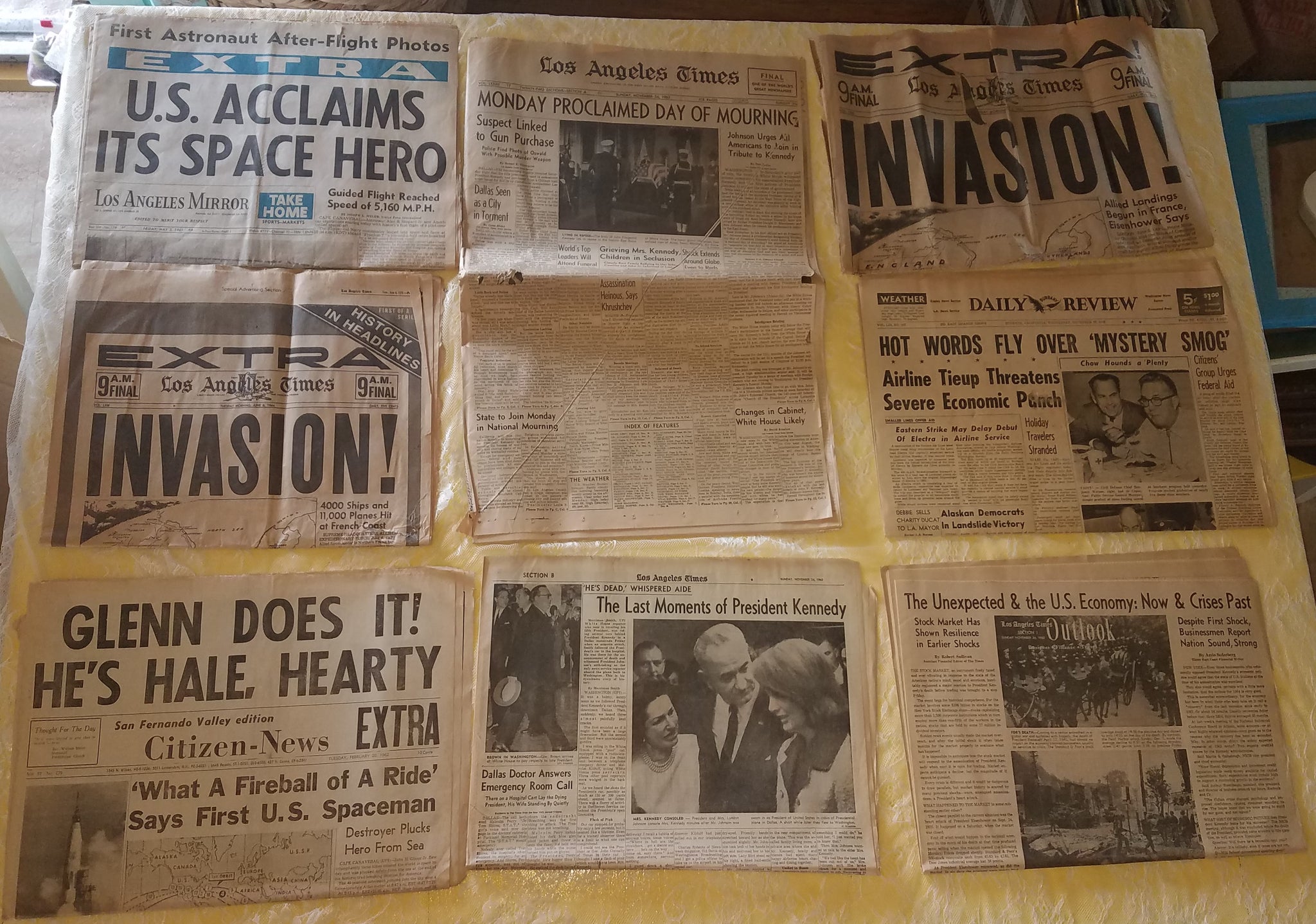 Lot of 1944-1963 Vintage Collectible Newspapers