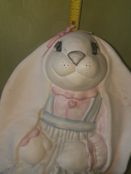 Ceramic Pastel Easter Bunny Rabbit w/ Floppy Ears & Apron