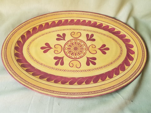 HOME Mustard & Red Large Plastic Serving Platter