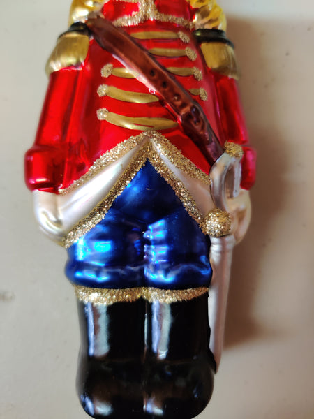 Vintage Christopher Radko Hand Painted Female Soldier Christmas Ornament