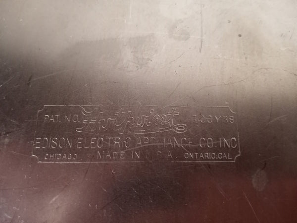 Vintage Hotpoint Edison Electric Appliance Co. Silver Plated Serving Tray