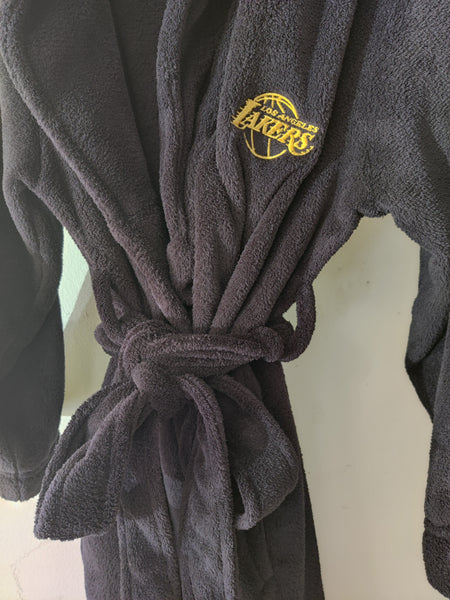 One Size Fits Most Black Lakers Full Length Robe