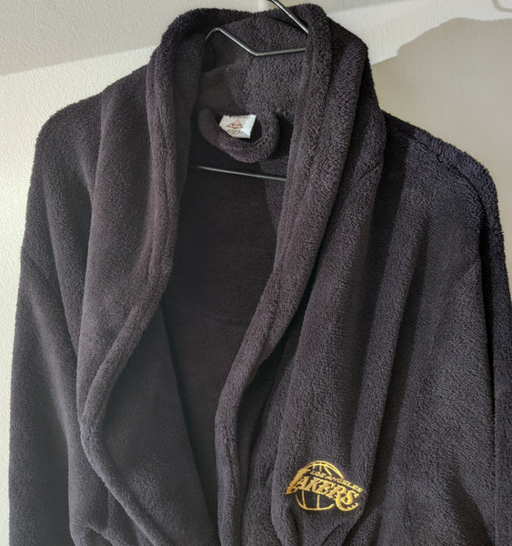 One Size Fits Most Black Lakers Full Length Robe