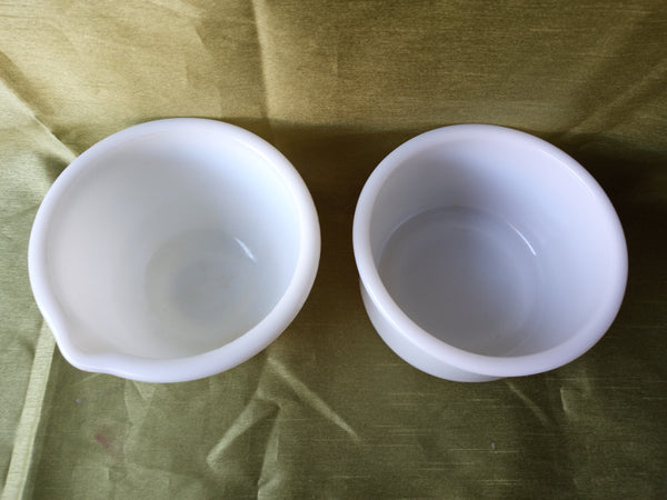 Set of 2 Vintage 6.5" Milk Glass Mixing Bowls