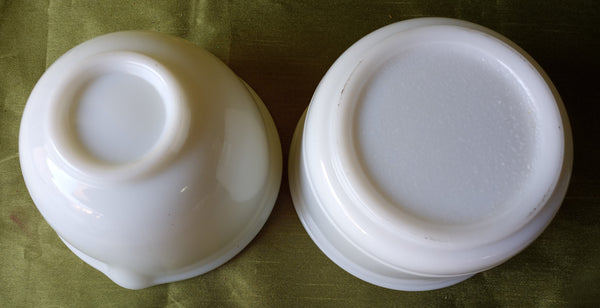 Set of 2 Vintage 6.5" Milk Glass Mixing Bowls