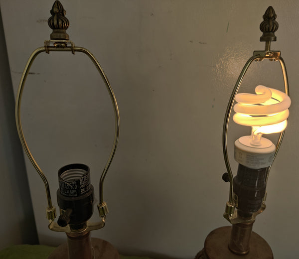 Set of 2 Brown Bronze Lamps (READ DETAILS)