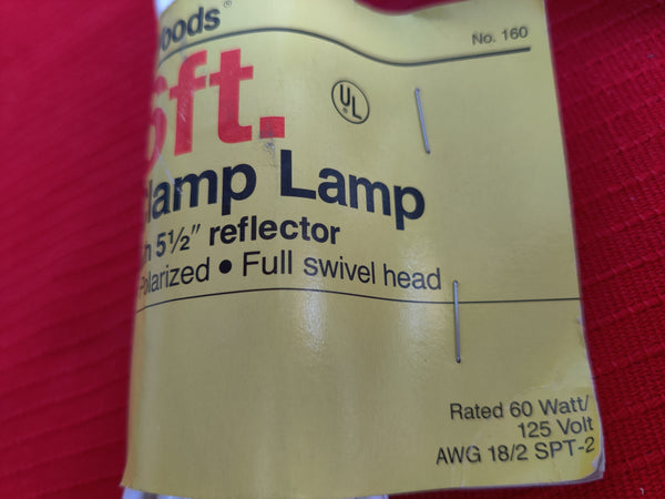 New Woods 6' Clamp Lamp w/ 5 1/2" Reflector