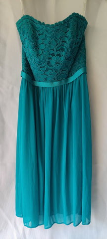 DAVID'S BRIDAL Size 0 Dark Teal Strapless Cocktail Dress