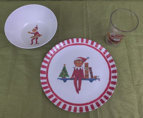 POTTERY BARN KIDS Elf on the Shelf 3 Piece Dish Set