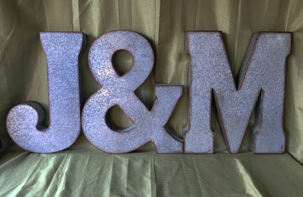 Extra Large Silver Metal Wall Decor Letters / Symbol (READ DETAILS)