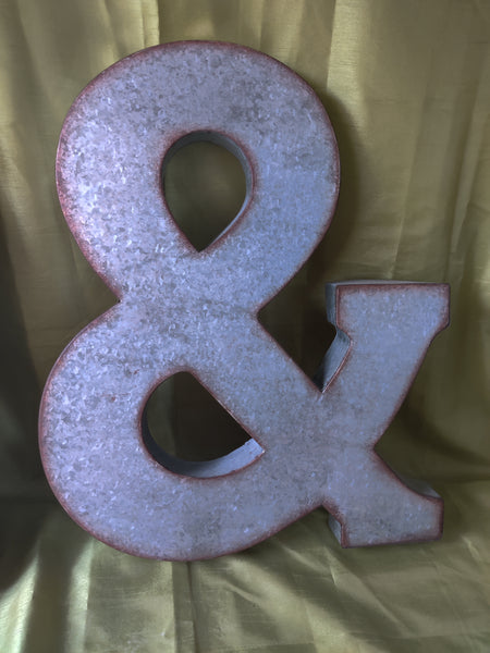Extra Large Silver Metal Wall Decor Letters / Symbol (READ DETAILS)