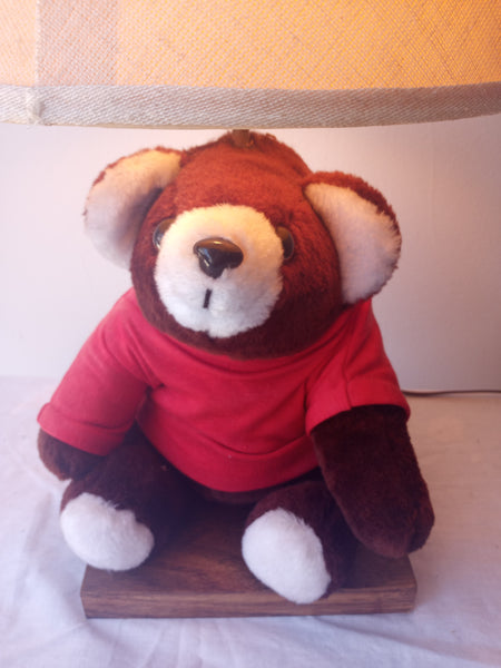 Vintage 20" Stuffed Plush Teddy Bear Table / Desk Lamp