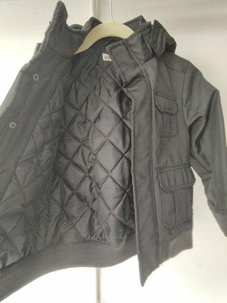 Boy's H&M Black Size 5/6 Fully Lined Hooded Jacket