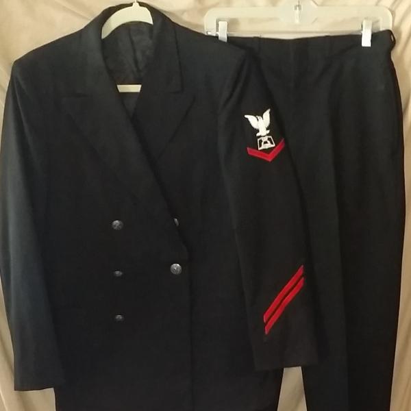 Men's 30R Vintage Black U.S. Naval Dress Suit / Military Uniform